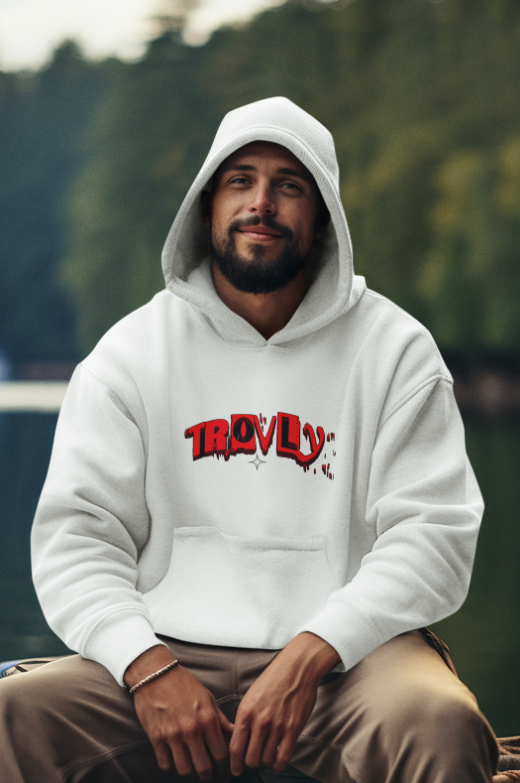 Trovly white hoodie - streat wear