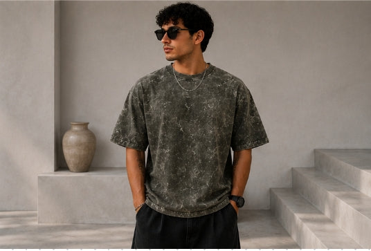 Unisex Acid Washed Oversized Tee