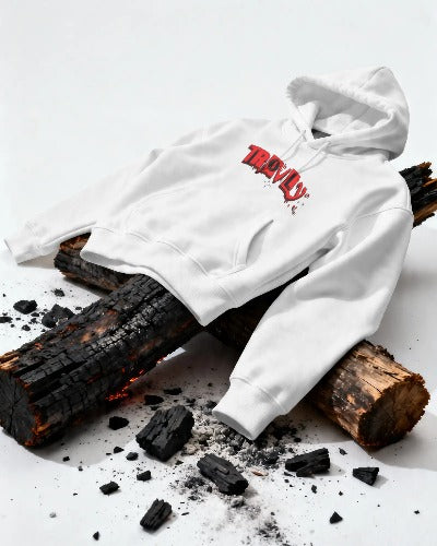 Trovly white hoodie - streat wear