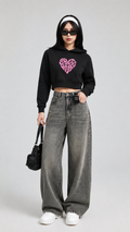 love Cropped Hoodie
