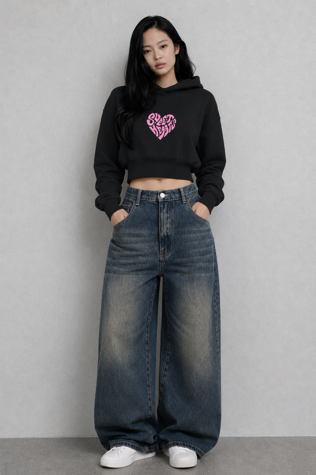 love Cropped Hoodie