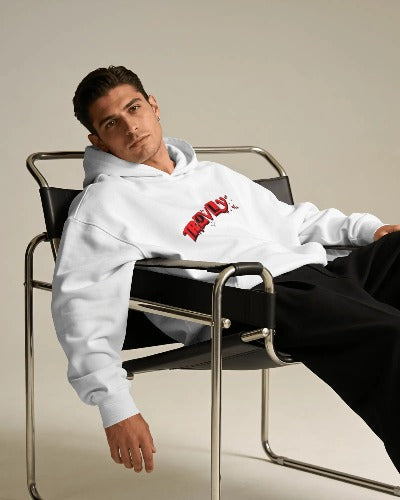 Trovly white hoodie - streat wear