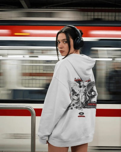 Trovly white hoodie - streat wear